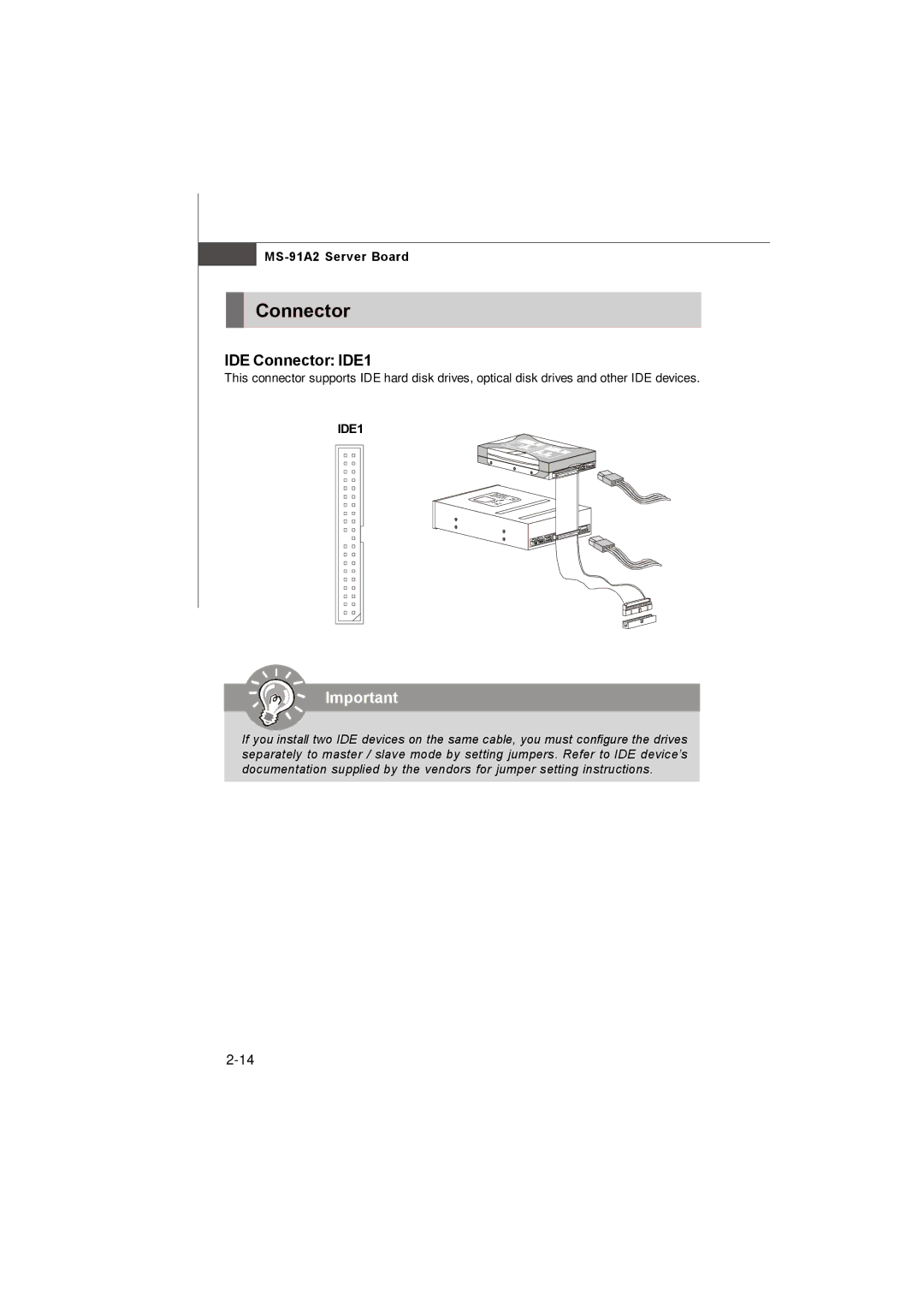 MSI 3200 Network manual IDE Connector IDE1 