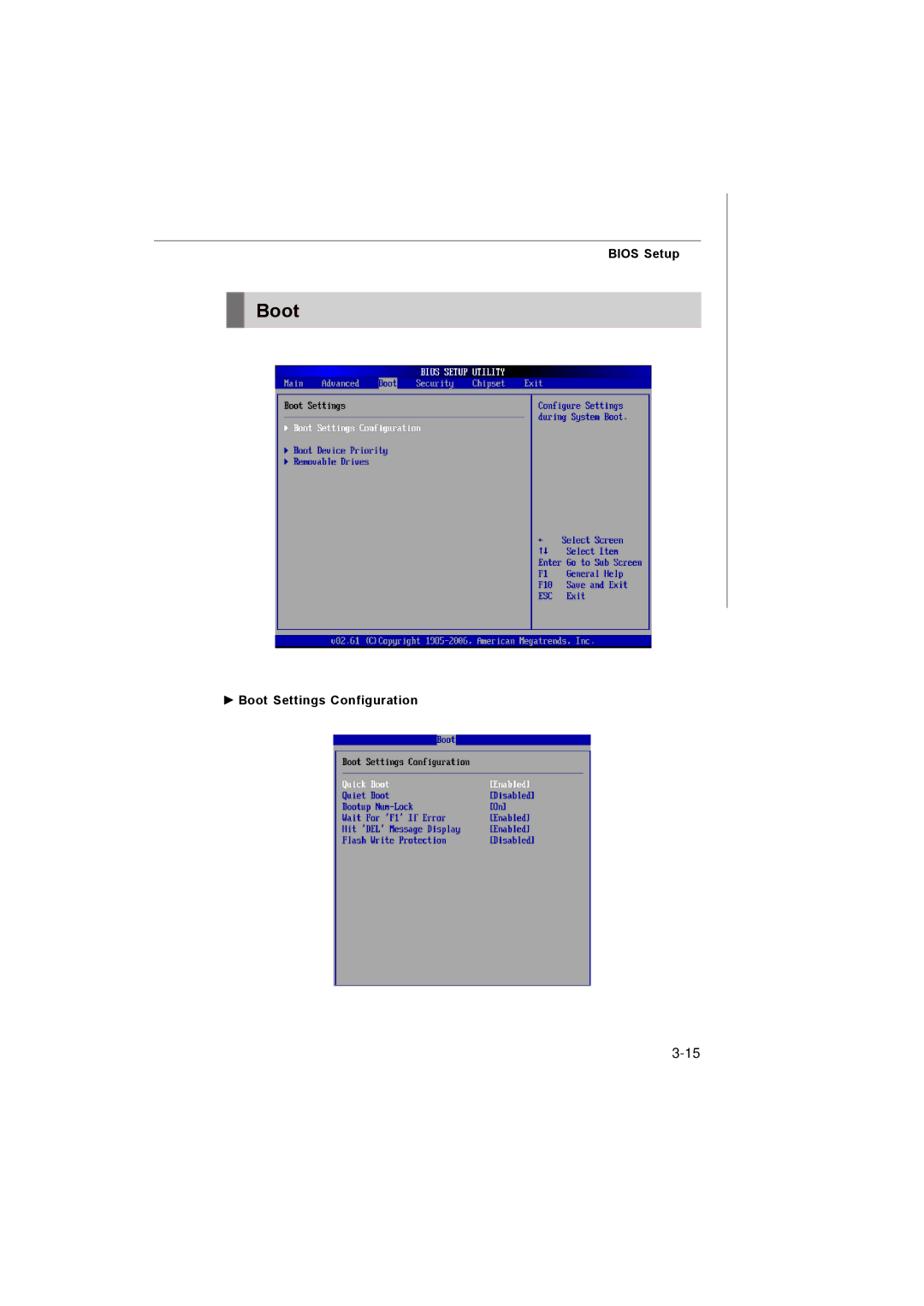 MSI 3200 Network manual Boot Settings Configuration 