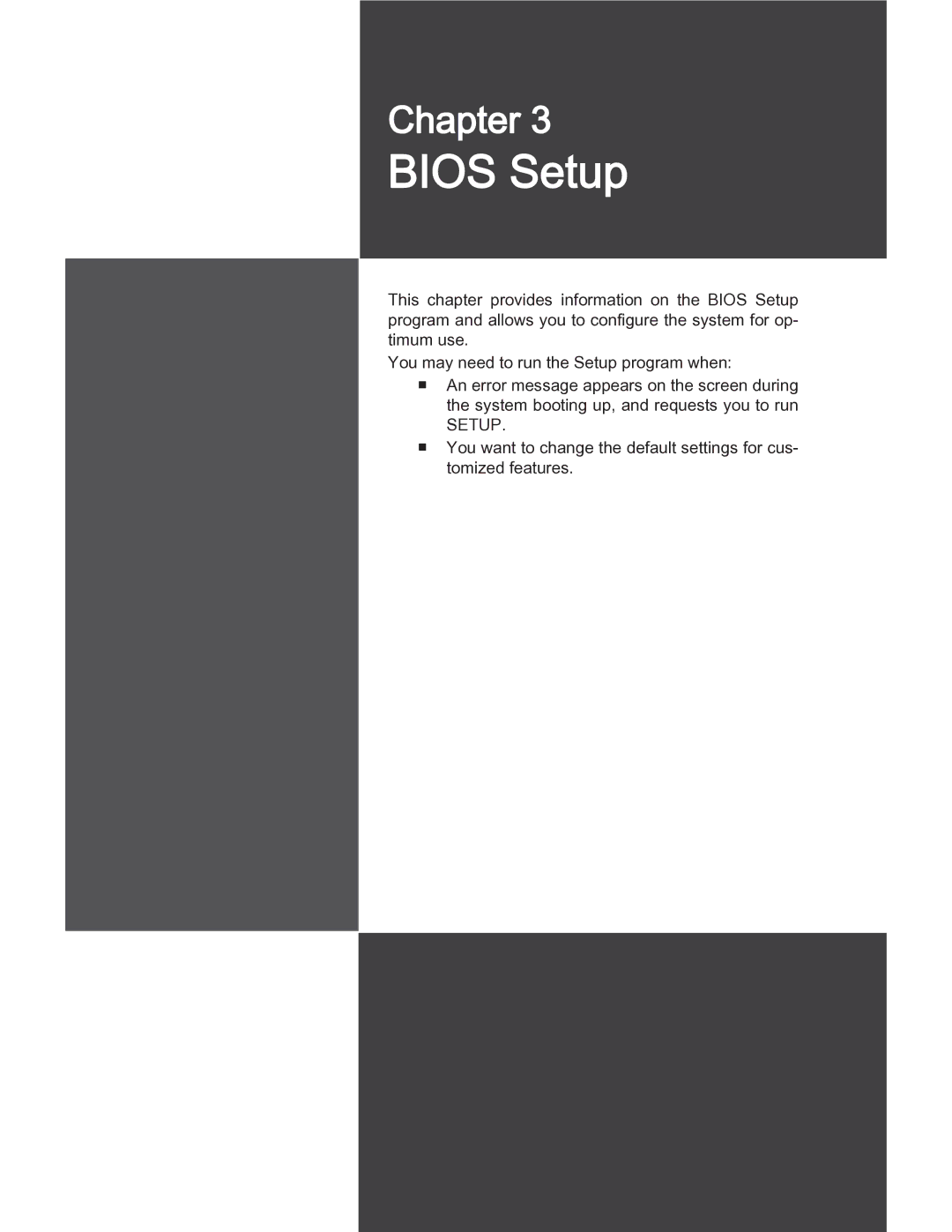 MSI 760GM manual Bios Setup 