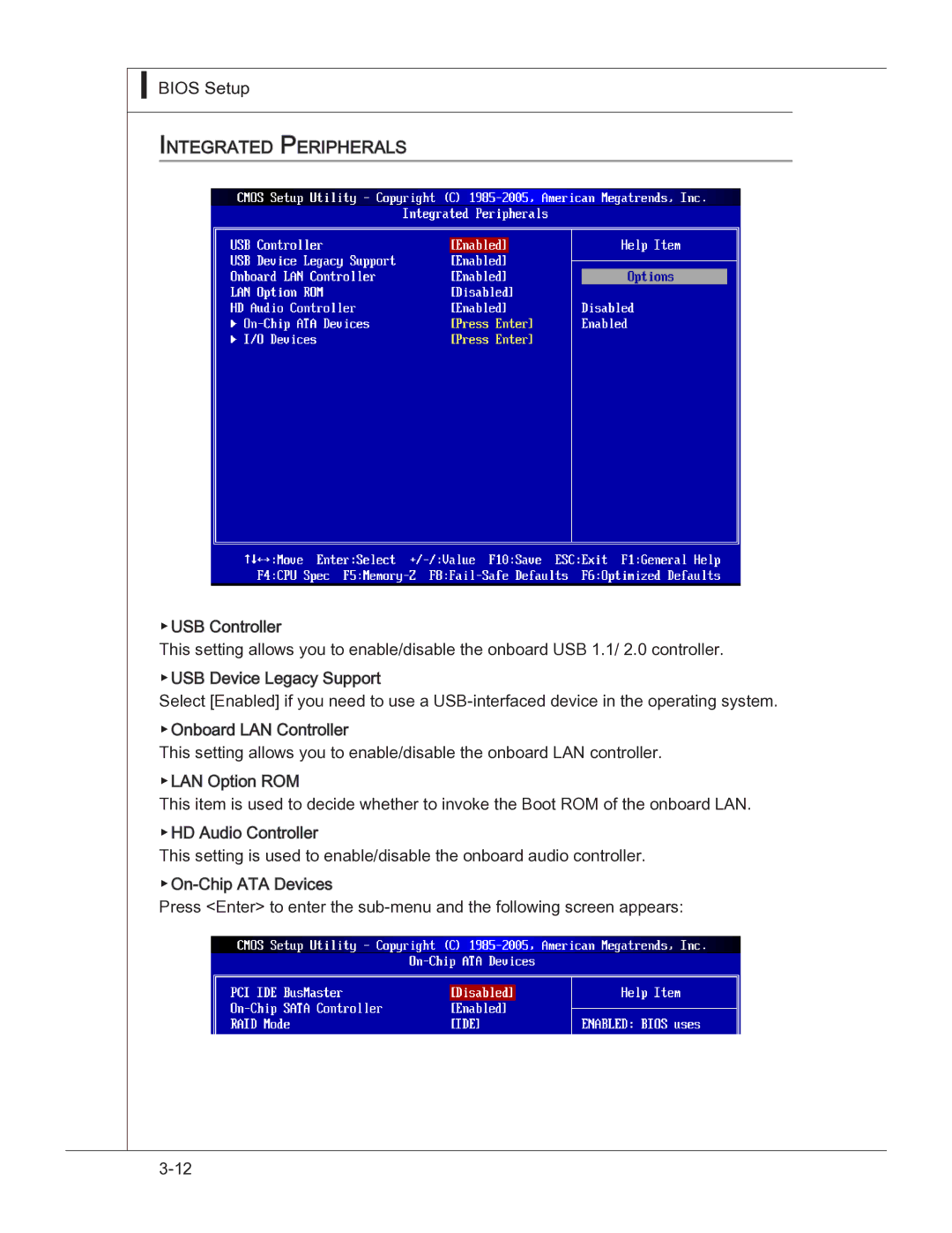 MSI 760GM manual Ntegrated Peripherals 