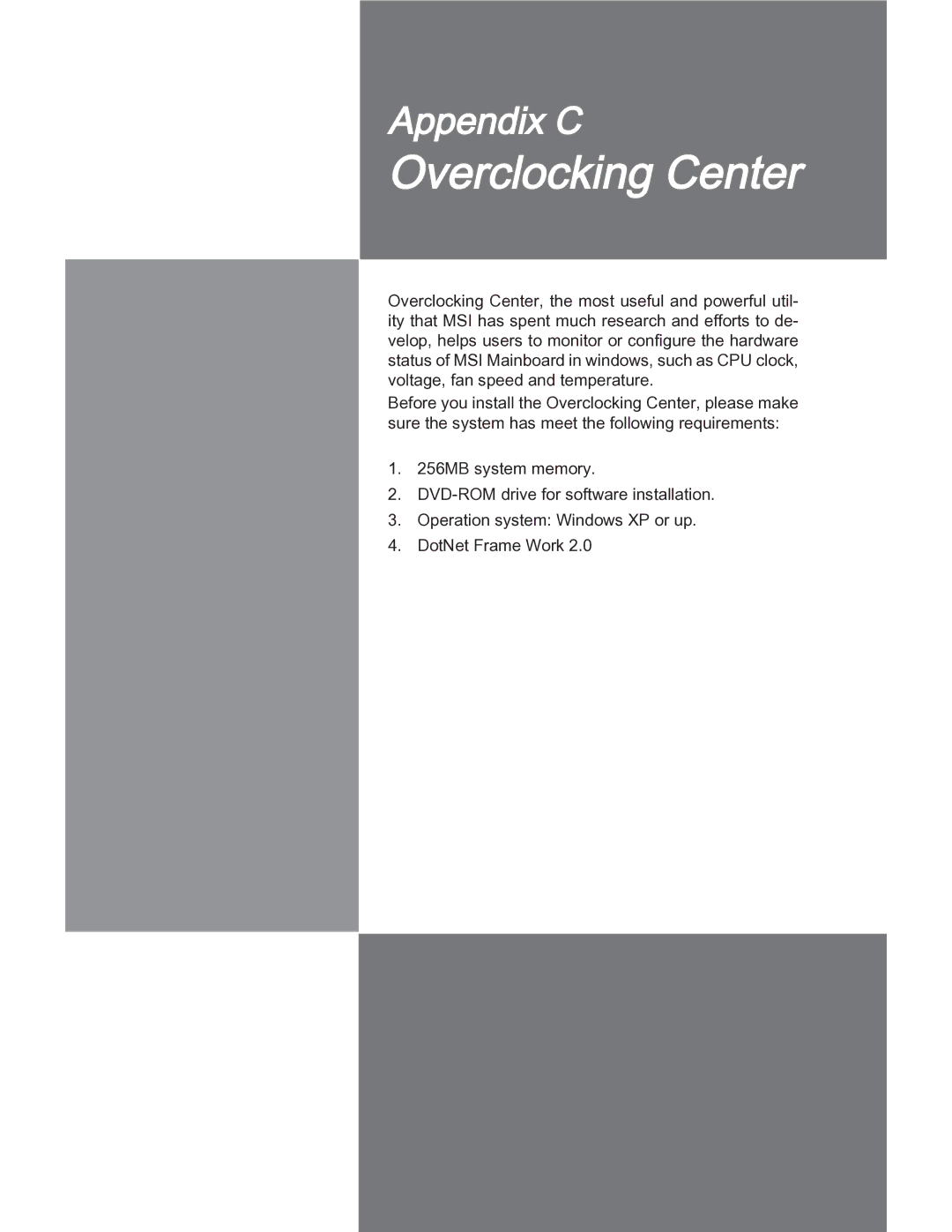 MSI 760GM manual Overclocking Center 