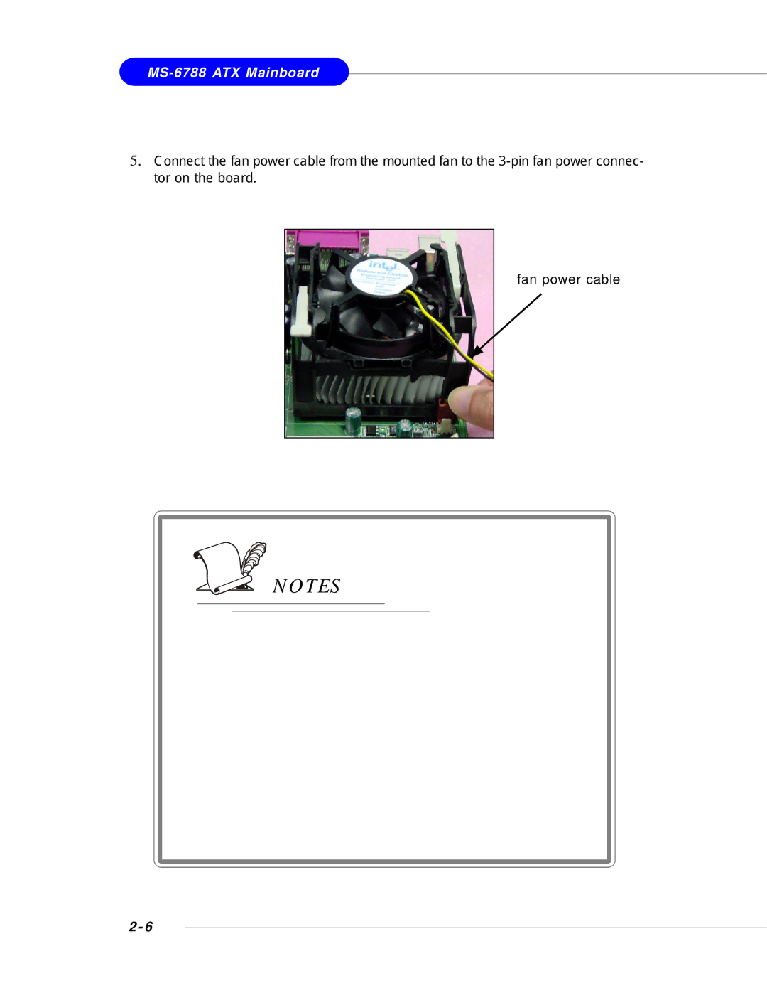 MSI 848P NEO-V - Motherboard - ATX manual Fan power cable 