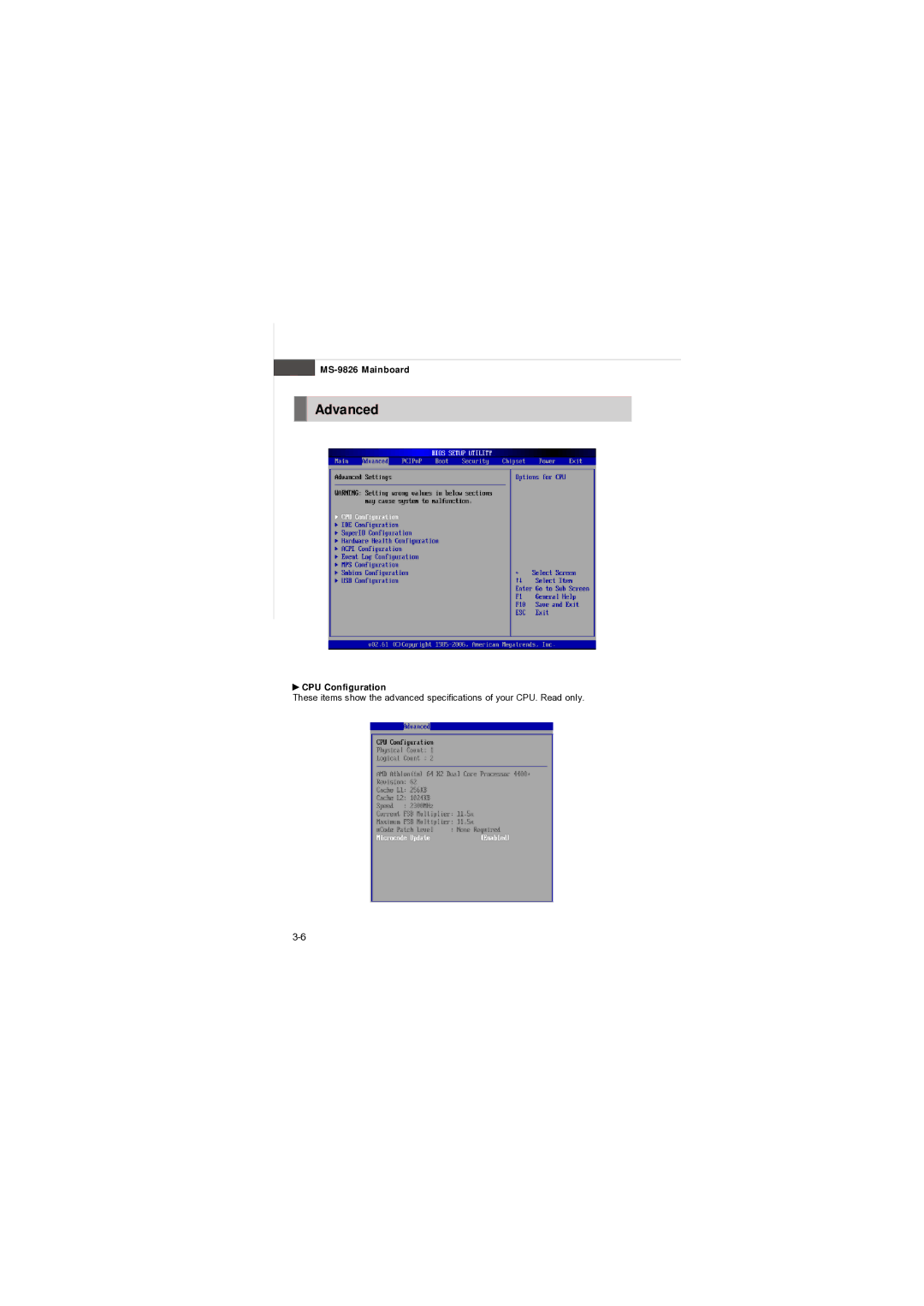 MSI AM-690E manual Advanced, CPU Configuration 