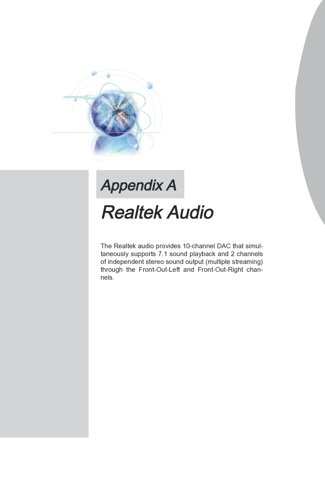 MSI B75A-G43 manual Realtek Audio 