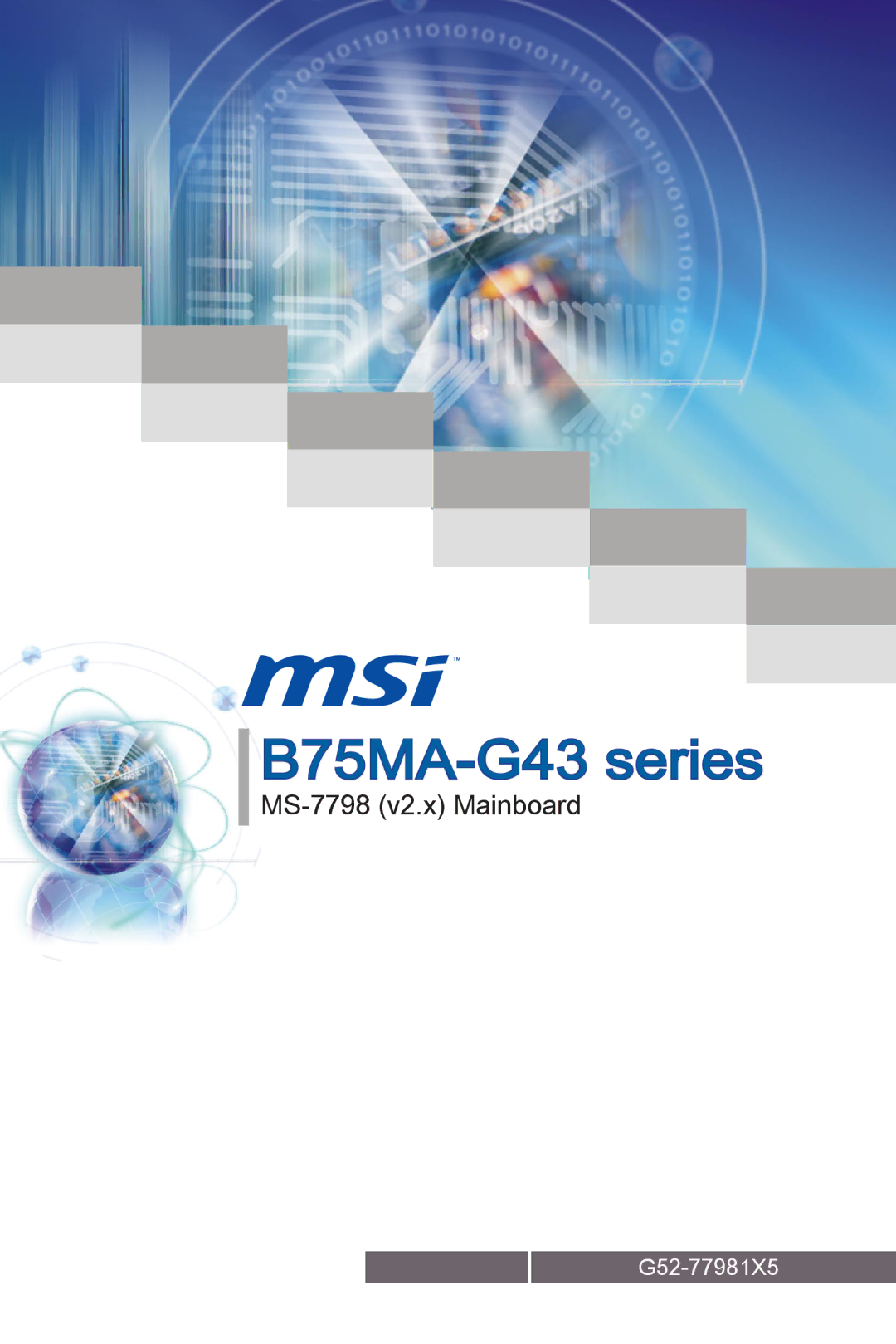 MSI manual B75MA-G43 series, MS-7798 v2.x Mainboard 