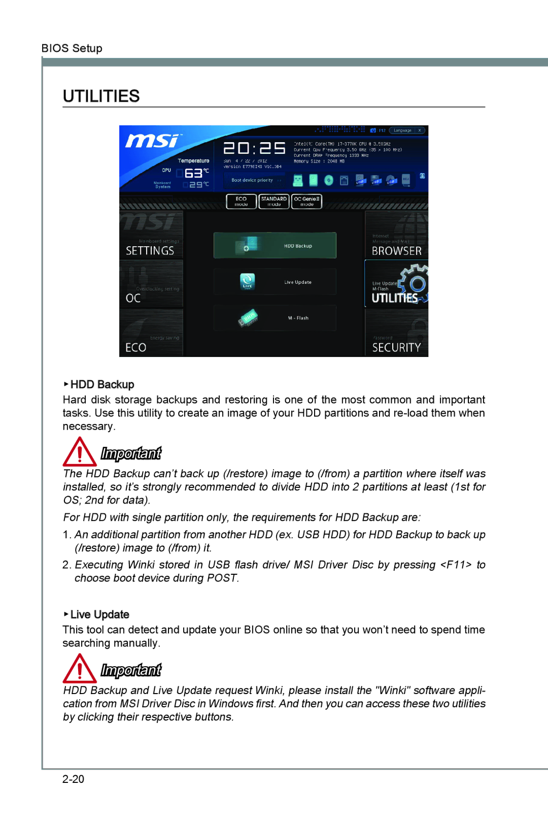 MSI B75MA-G43 manual Utilities 