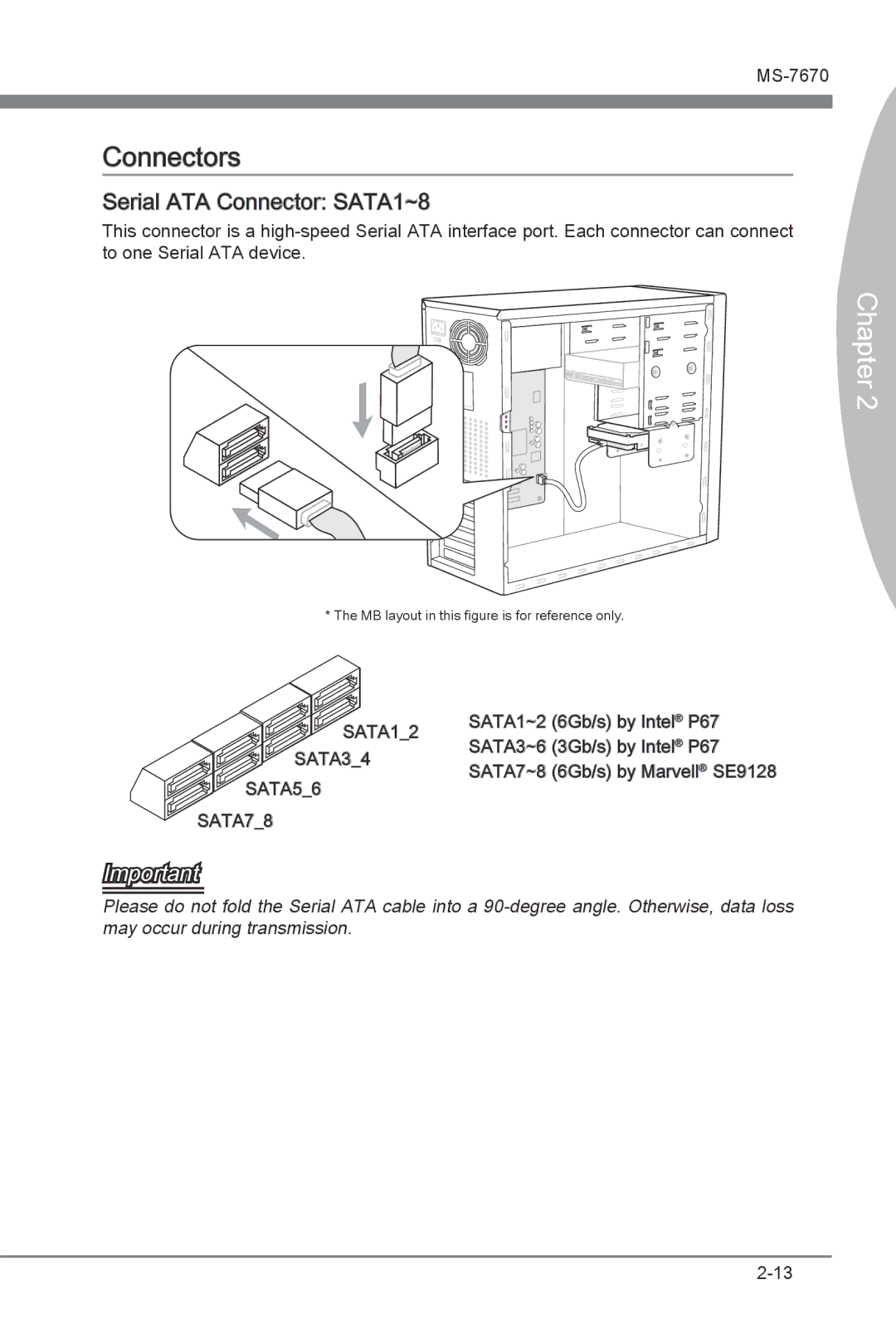 MSI Big Bang-Marshal (B3) manual Connectors, Serial ATA Connector SATA1~8 