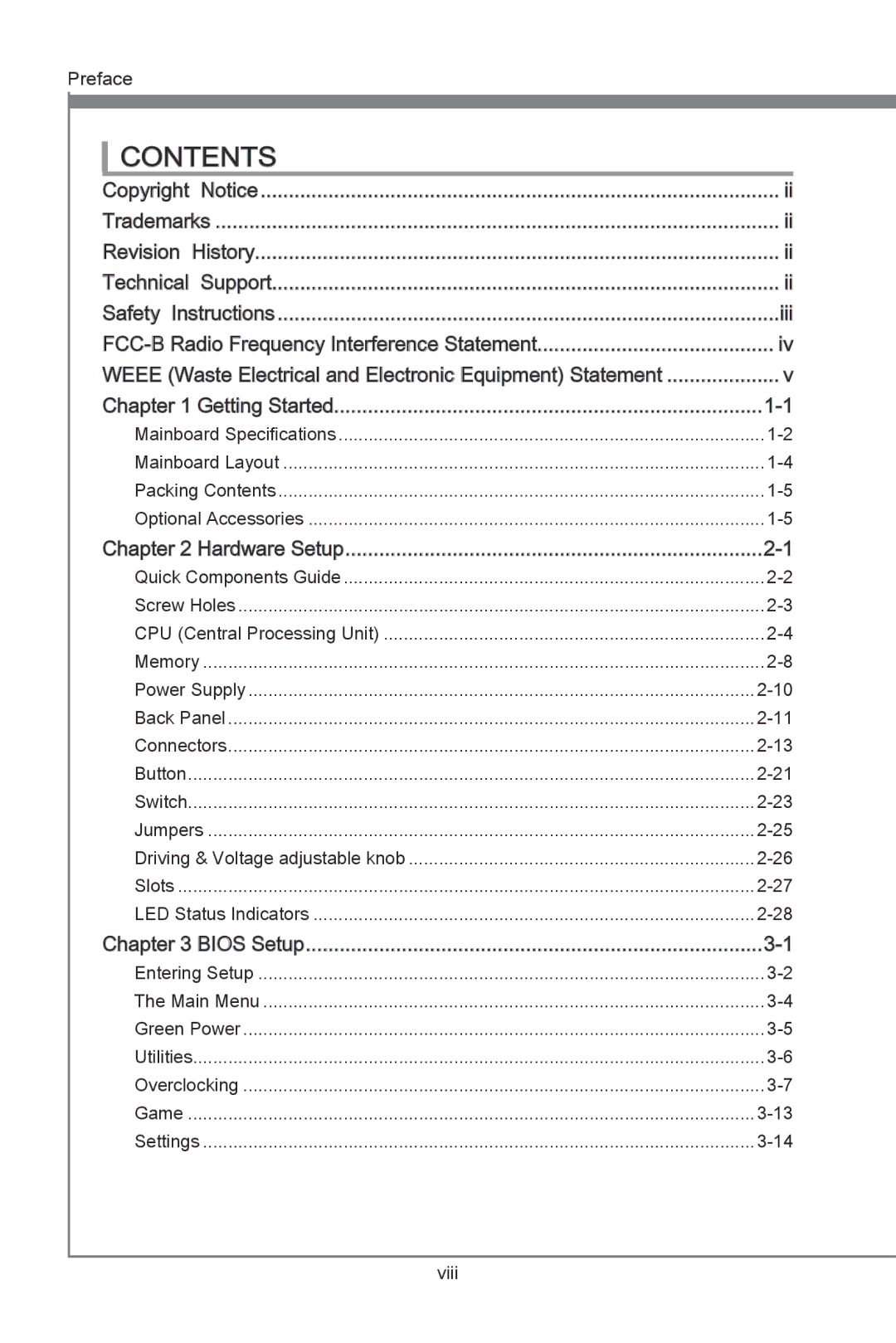 MSI Big Bang-Marshal (B3) manual Contents 