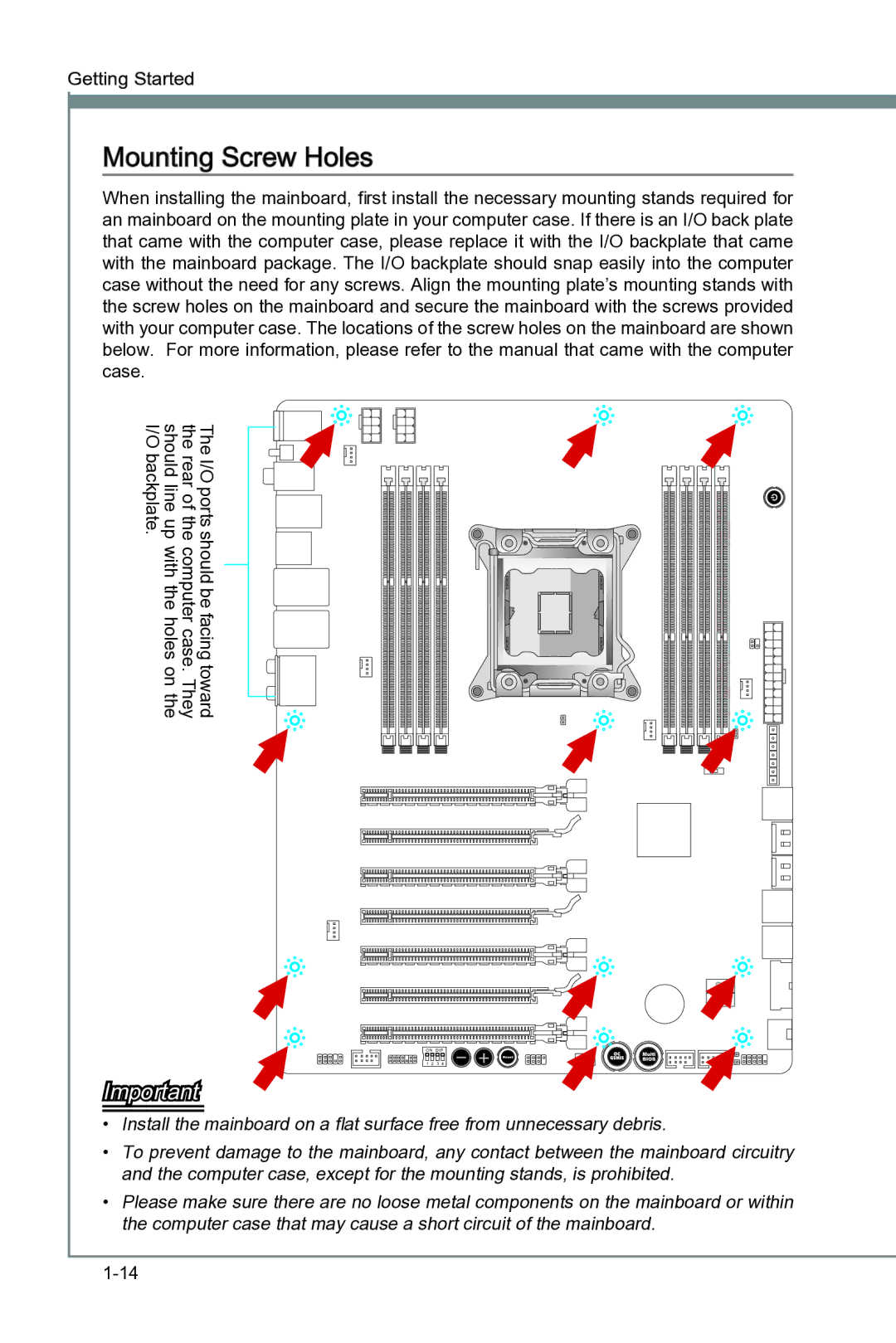 MSI Big Bang-XPower II manual Mounting Screw Holes 