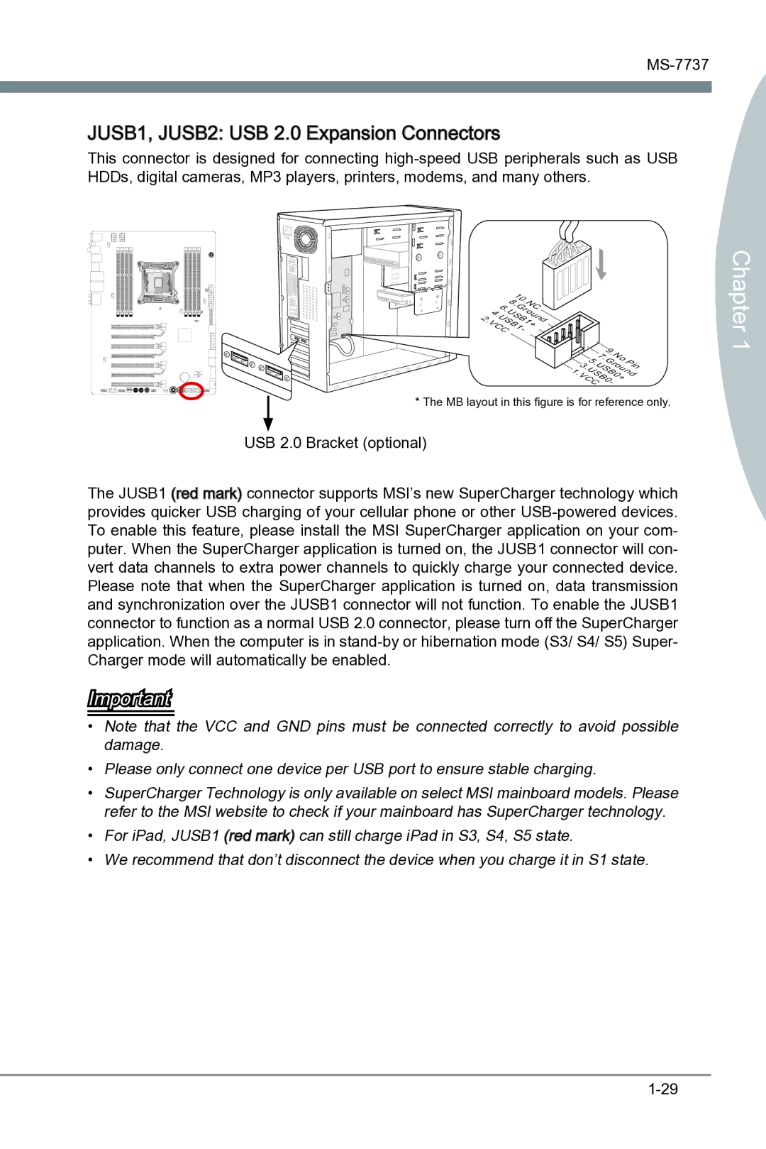 MSI Big Bang-XPower II manual JUSB1, JUSB2 USB 2.0 Expansion Connectors 