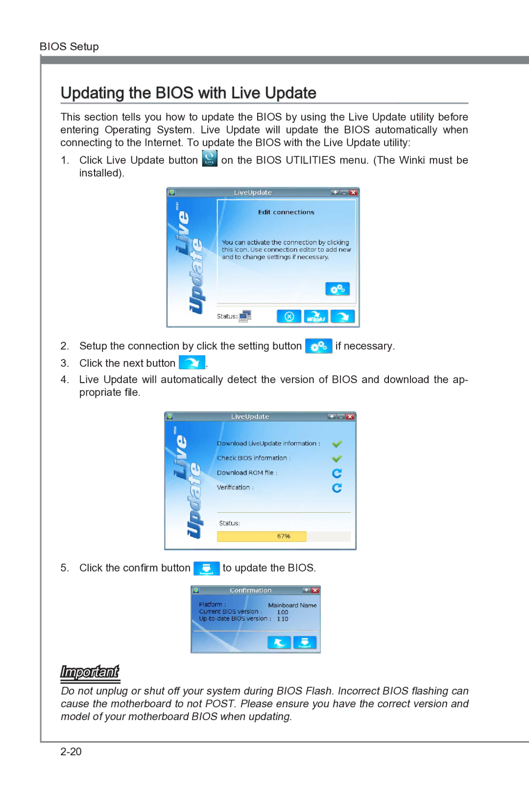 MSI Big Bang-XPower II manual Updating the Bios with Live Update 