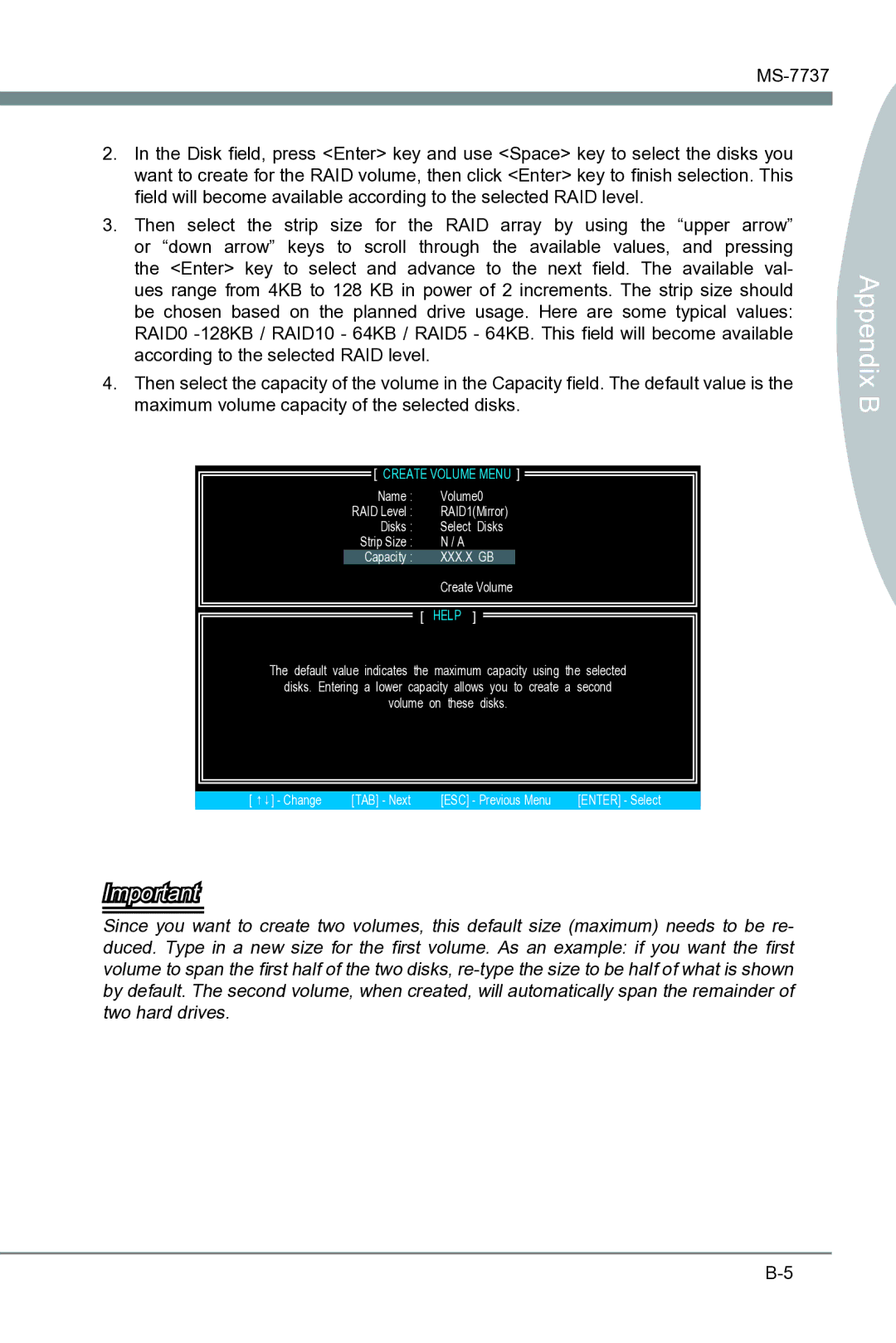 MSI Big Bang-XPower II manual For RAID array by using the upper arrow Or down arrow Keys 