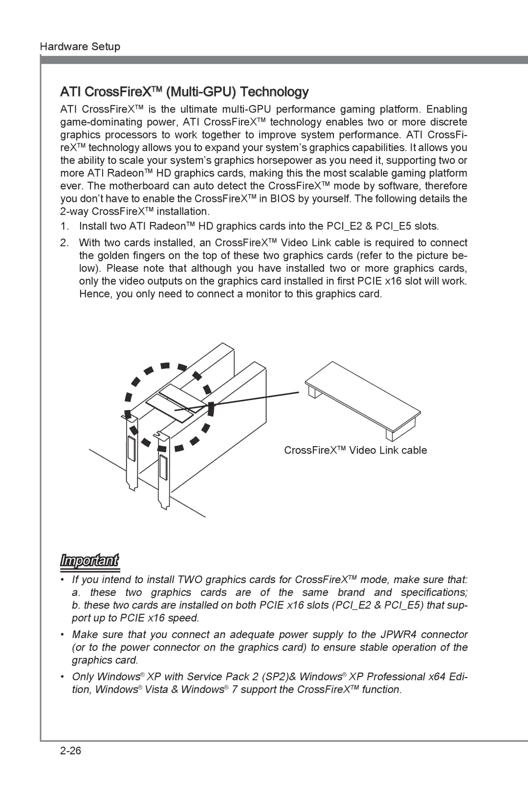 MSI Big Bang-XPower manual ATI CrossFireXTM Multi -GPU Technology 