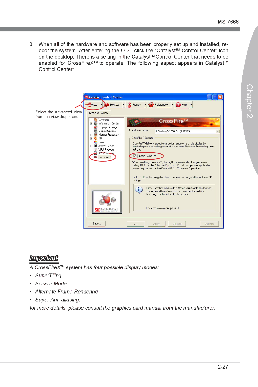 MSI Big Bang-XPower manual Select the Advanced View from the view drop menu 