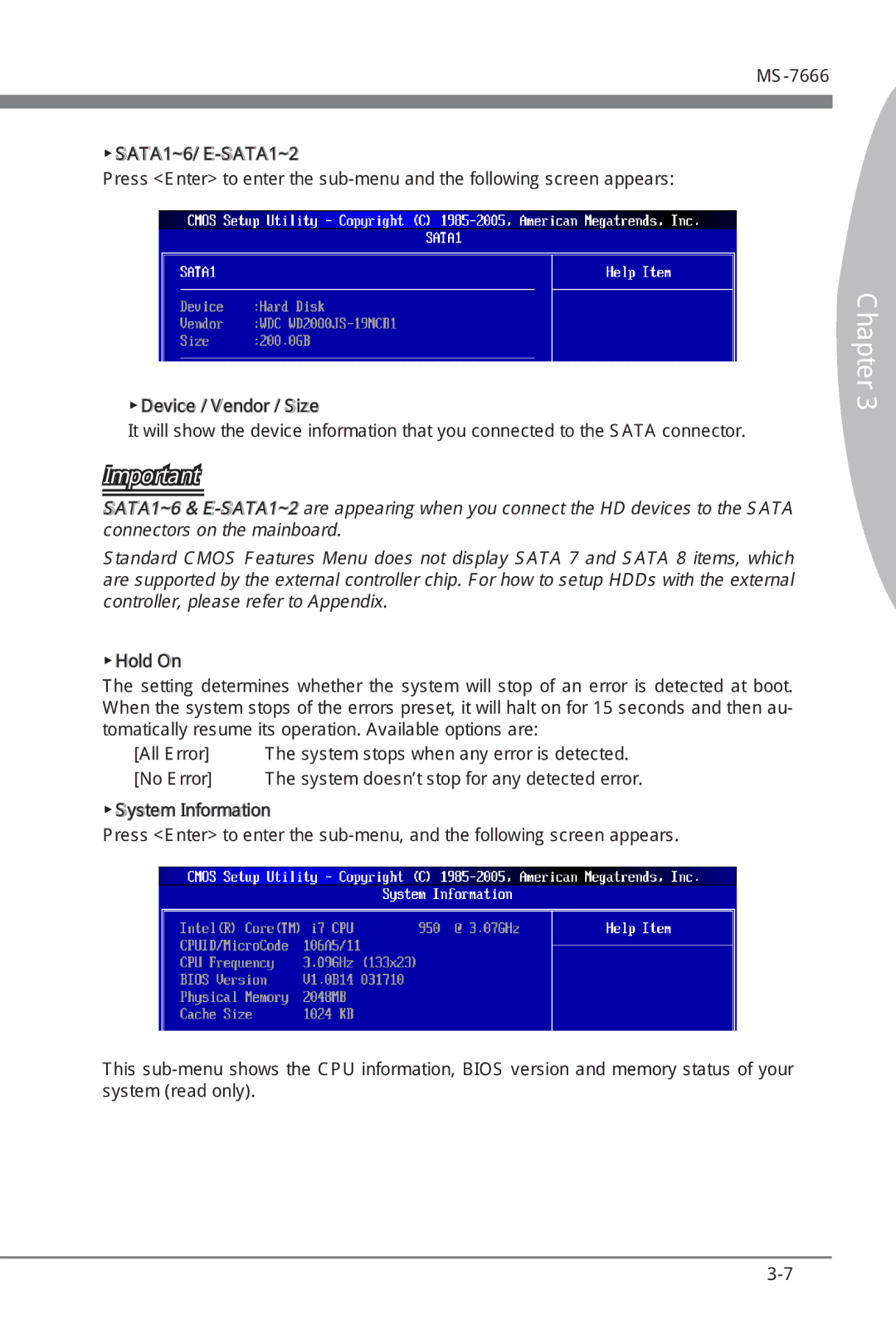 MSI Big Bang-XPower manual System doesn’t stop for any detected error 