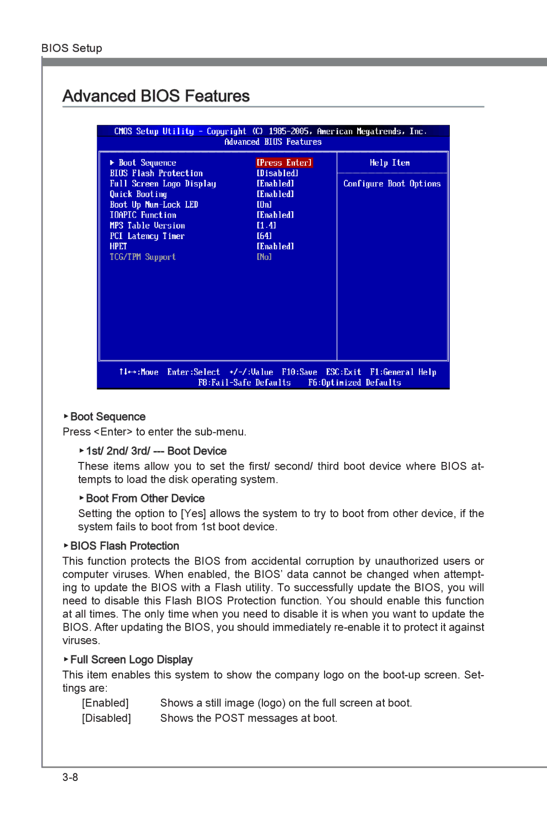 MSI Big Bang-XPower manual Advanced Bios Features 