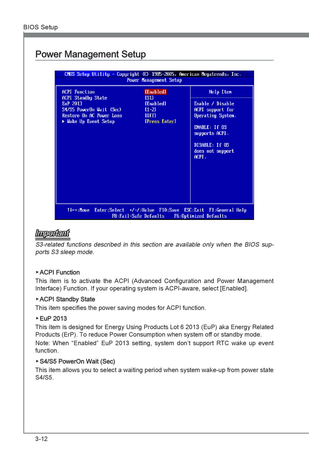 MSI Big Bang-XPower manual Power Management Setup 