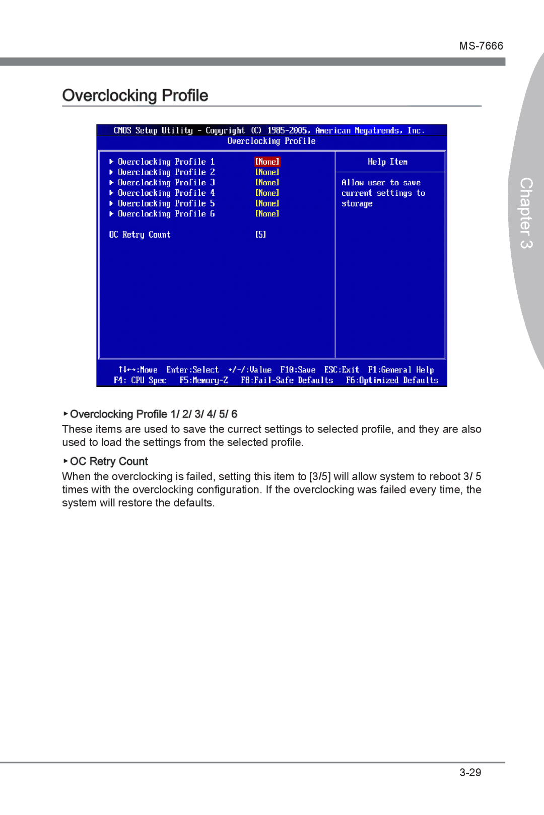 MSI Big Bang-XPower manual Overclocking Profile 