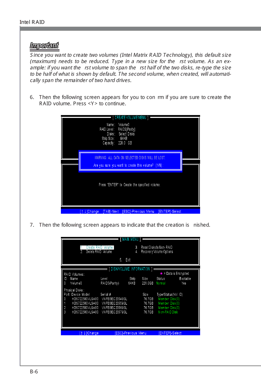 MSI Big Bang-XPower manual Intel RAID 