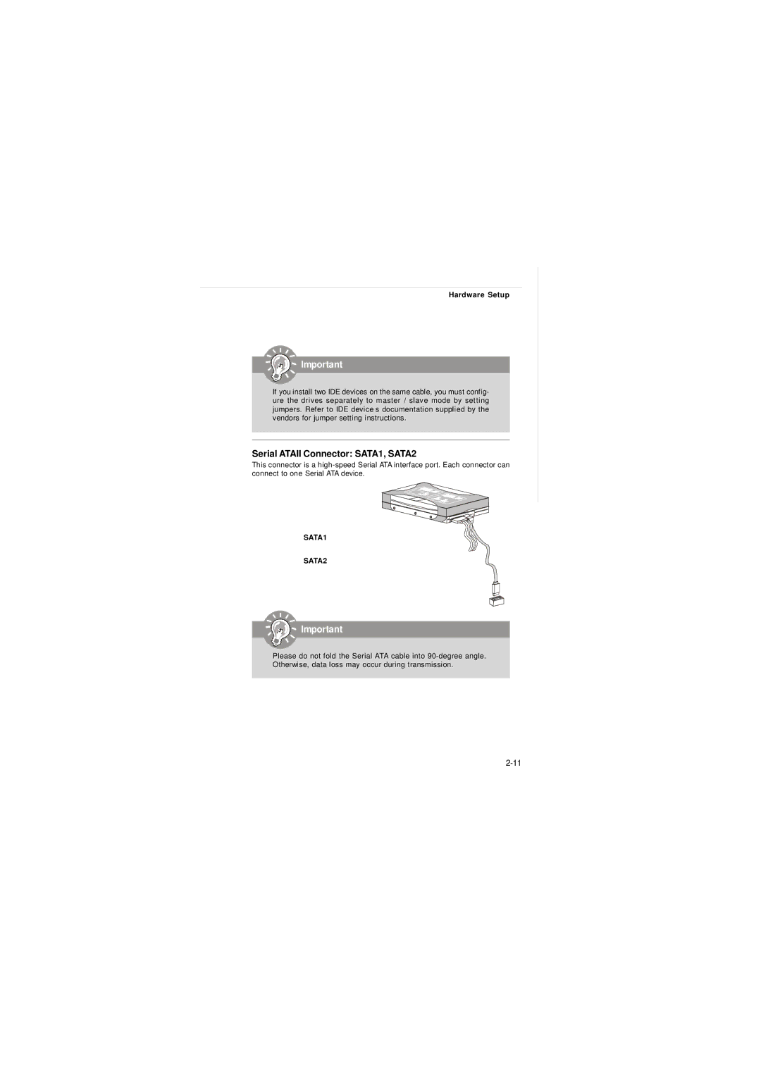 MSI FUZZY 945GME1, FUZZY 945GM1 manual Serial Ataii Connector SATA1, SATA2, SATA1 SATA2 