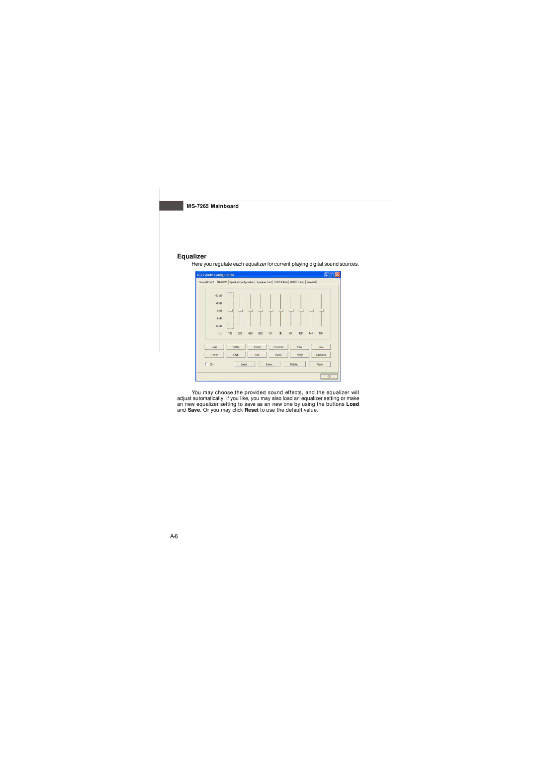 MSI FUZZY 945GM1, FUZZY 945GME1 manual Equalizer 