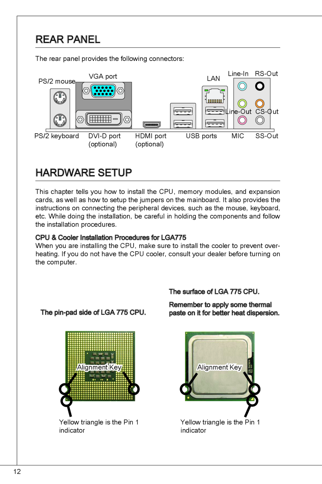 MSI G41M-E43 manual Rear Panel 