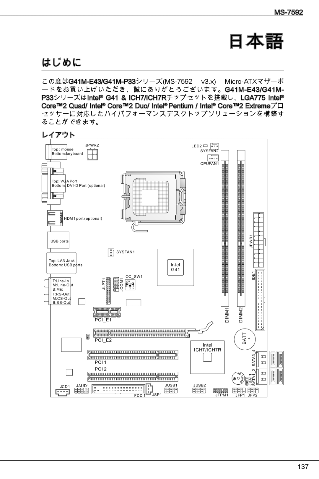 MSI G41M-E43 manual 日本語 