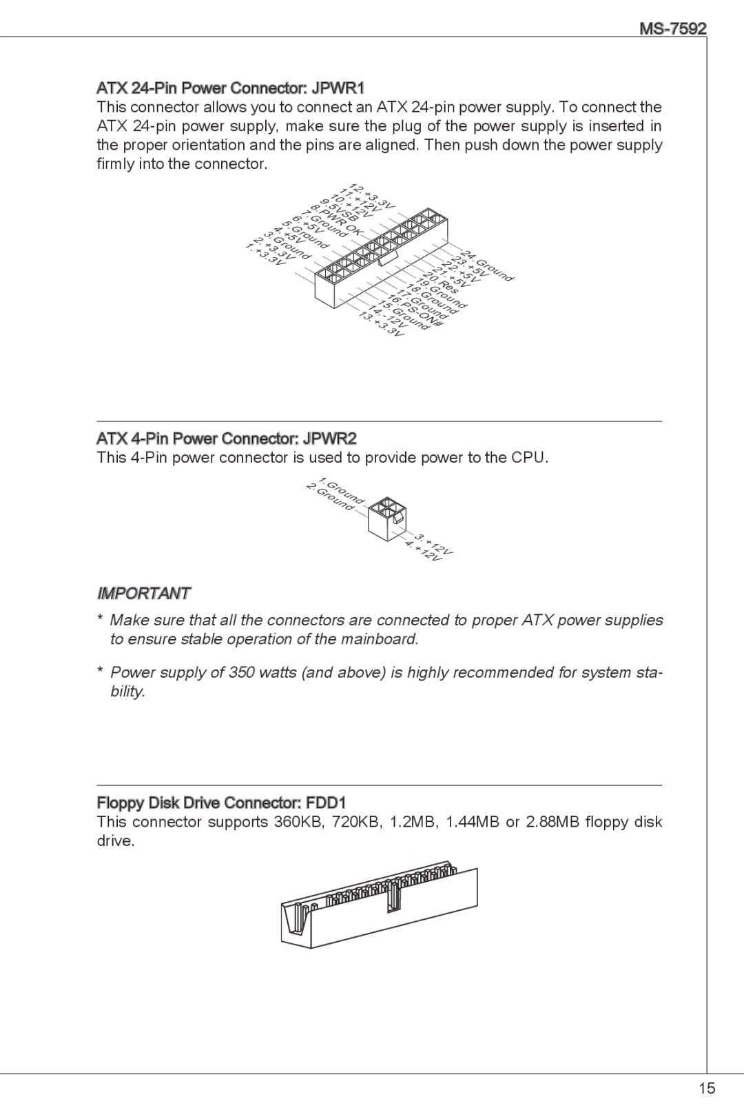 MSI G41M-E43 manual PW5VSB 