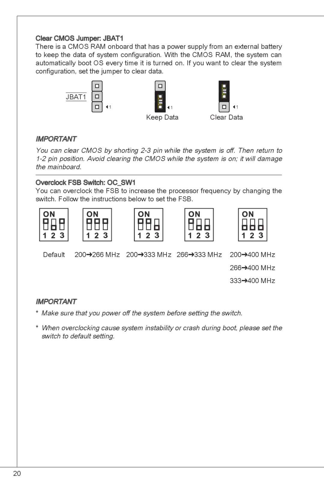 MSI G41M-E43 manual JBAT1 