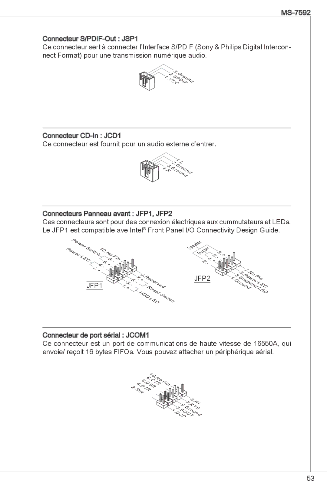 MSI G41M-E43 manual JFP1 