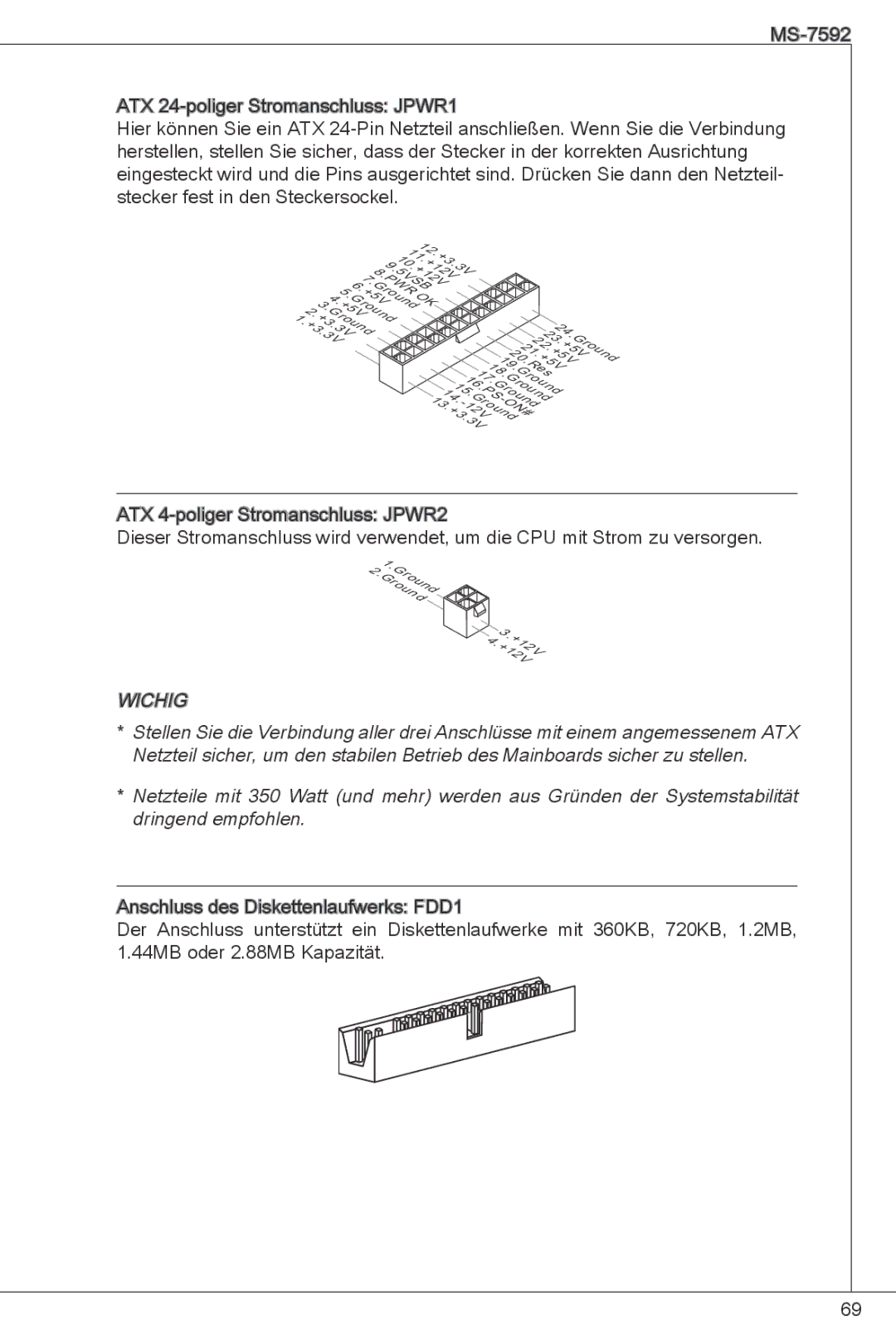 MSI G41M-E43 manual PW5VSB 