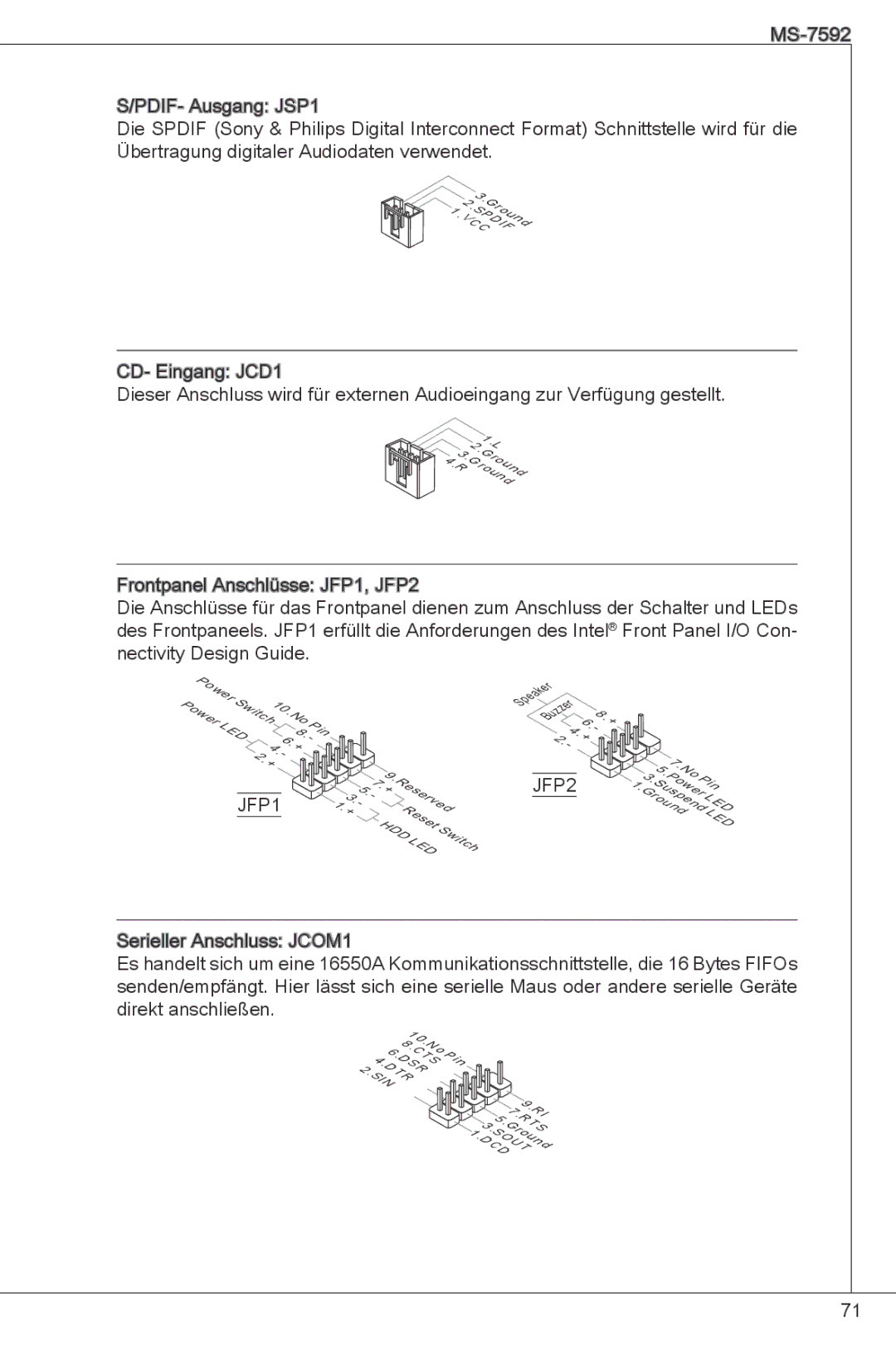 MSI G41M-E43 manual JFP1 