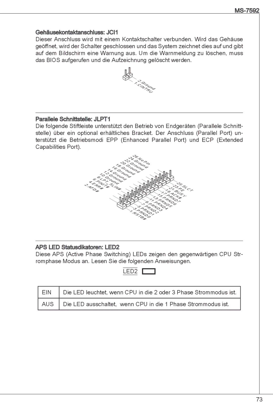 MSI G41M-E43 manual LED2 EIN 