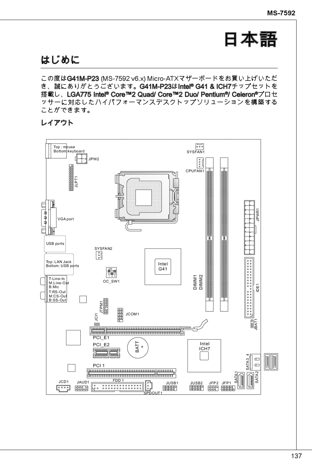 MSI G41M-P23 manual 日本語, はじめに 