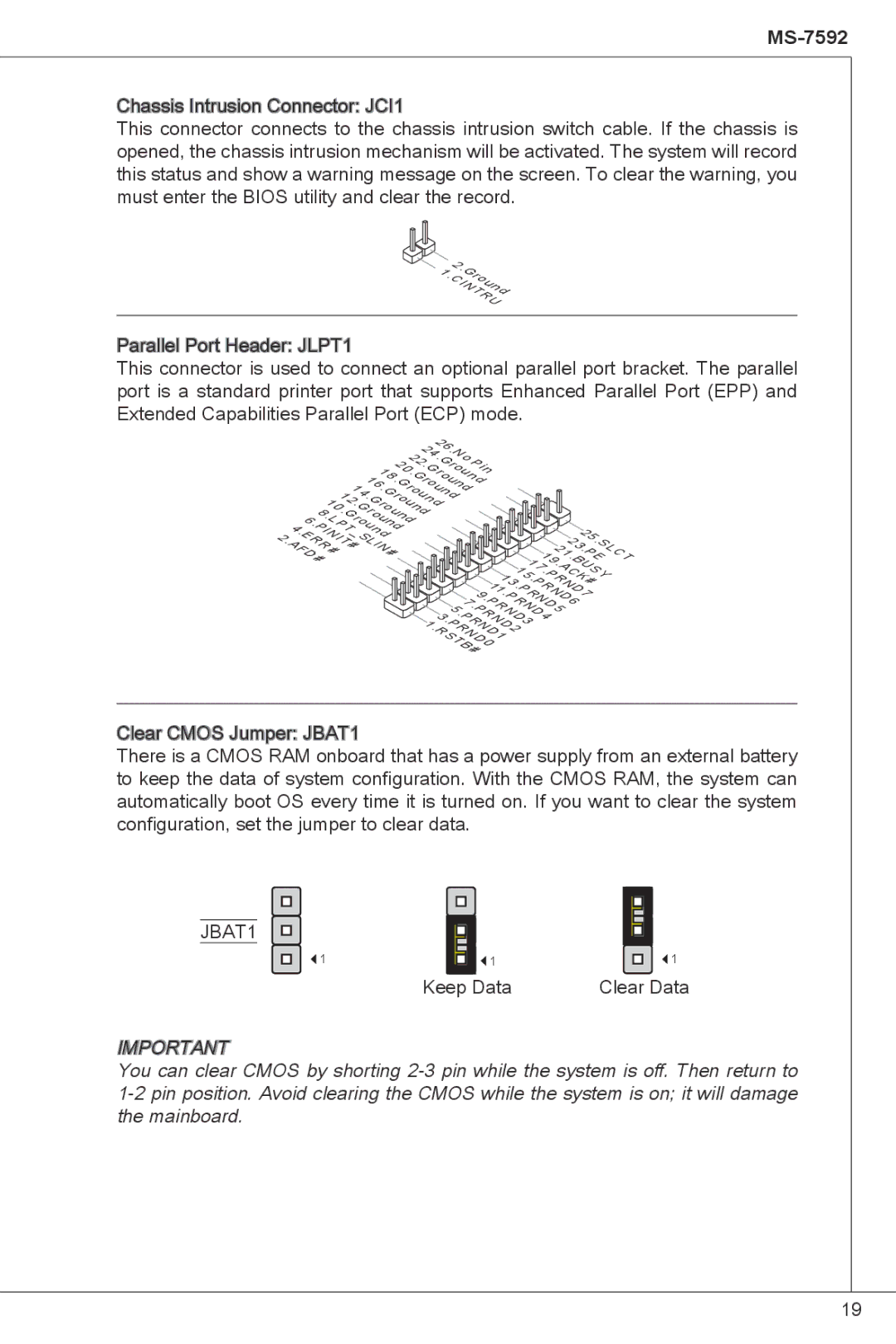 MSI G41M-P23 manual JBAT1 