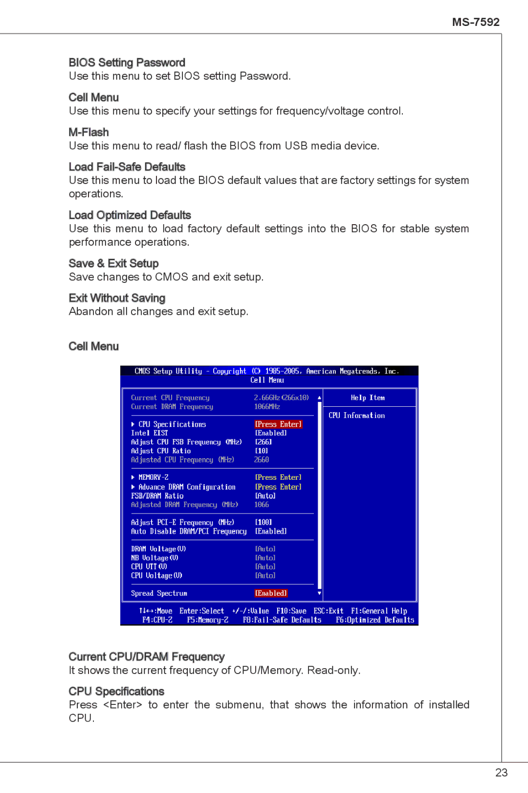 MSI G41M-P23 manual MS-7592 