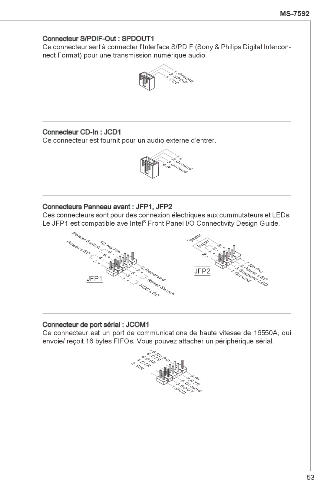 MSI G41M-P23 manual JFP1 