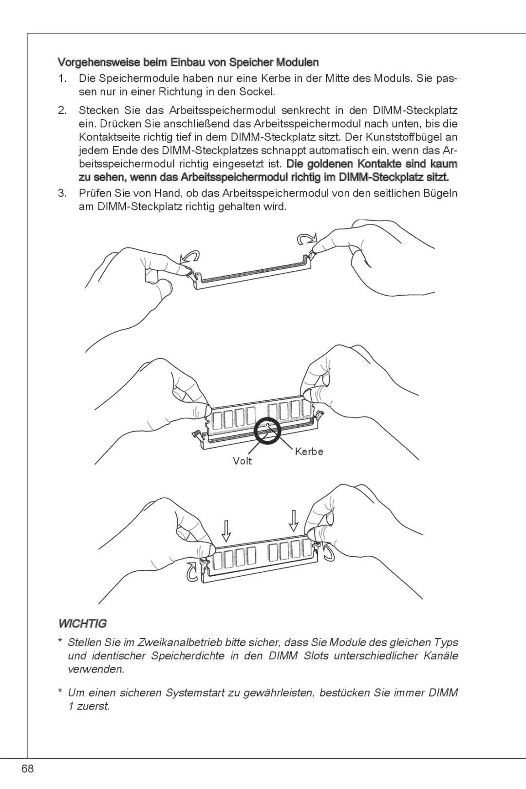 MSI G41M-P23 manual WICHtIG 