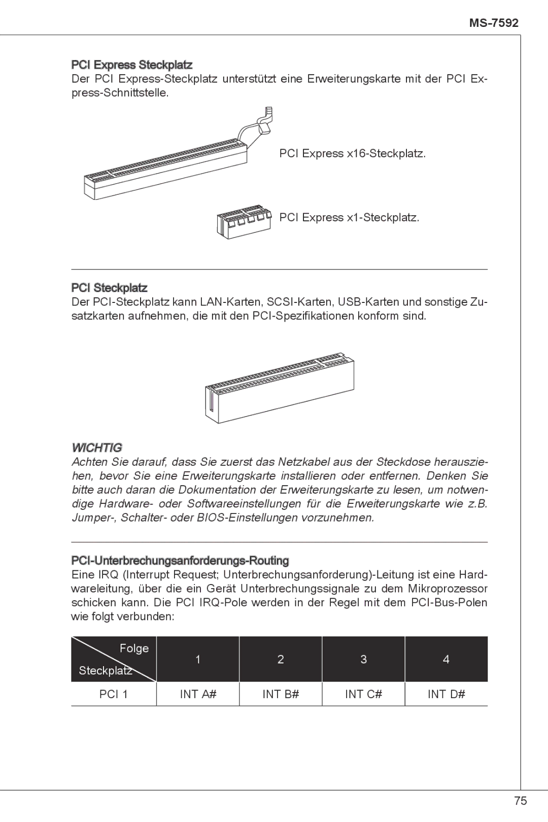 MSI G41M-P23 manual Folge Steckplatz 