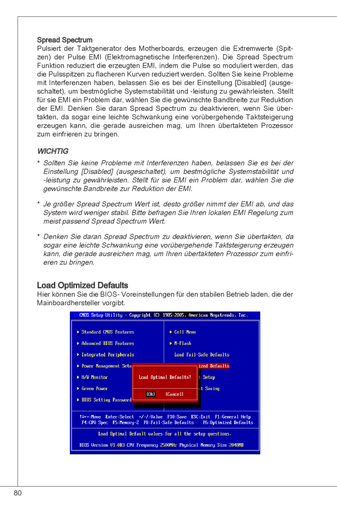 MSI G41M-P26 manual Load Optimized Defaults 