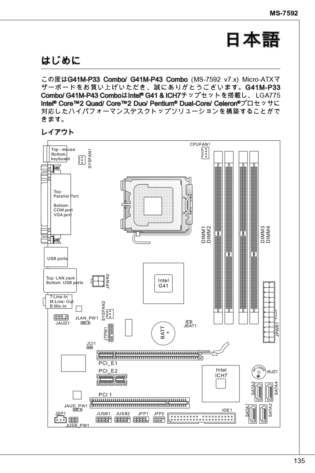 MSI G41M-P33 Combo manual 日本語, はじめに 