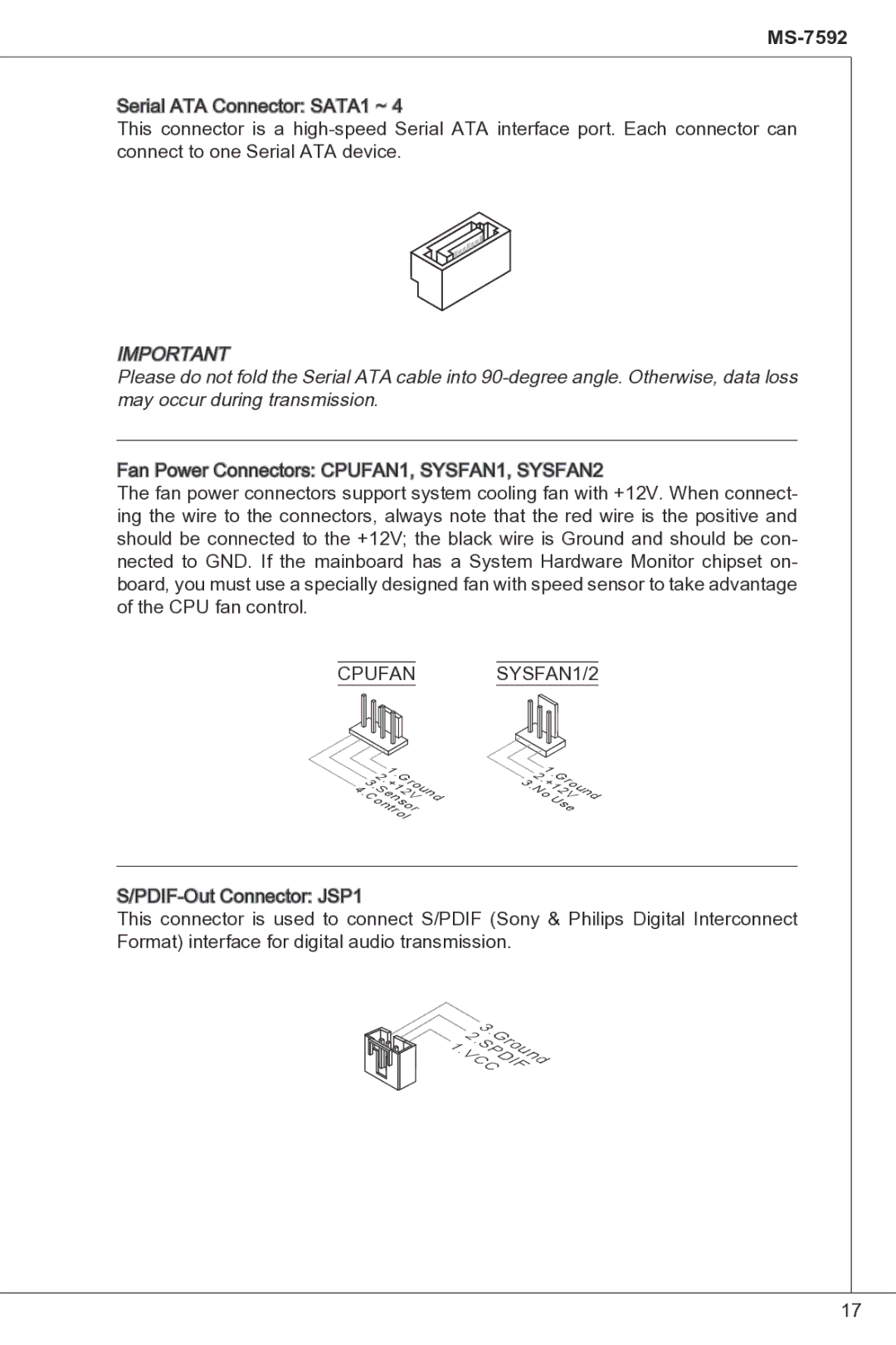 MSI G41M-P33 Combo manual Cpufan SYSFAN1/2 