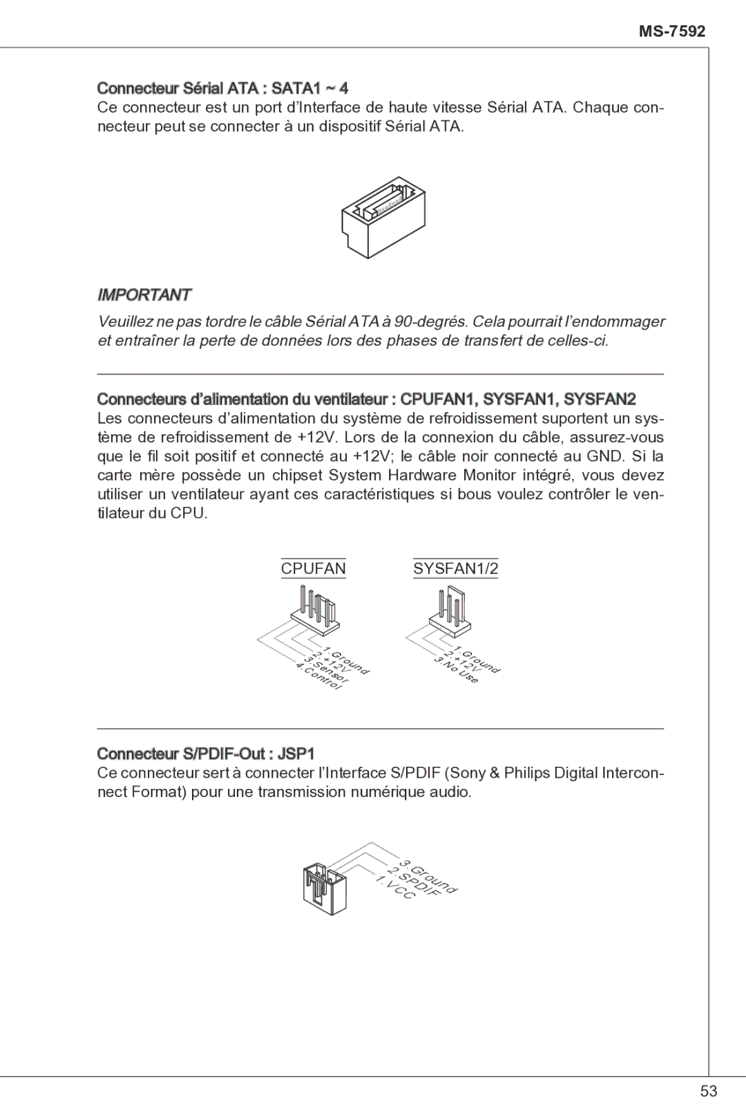 MSI G41M-P33 Combo manual Cpufan SYSFAN1/2 