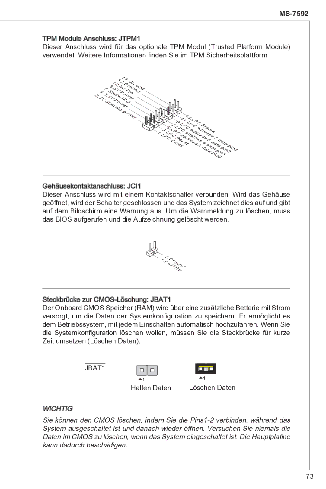 MSI G41M-P33 Combo manual Halten Daten Löschen Daten 