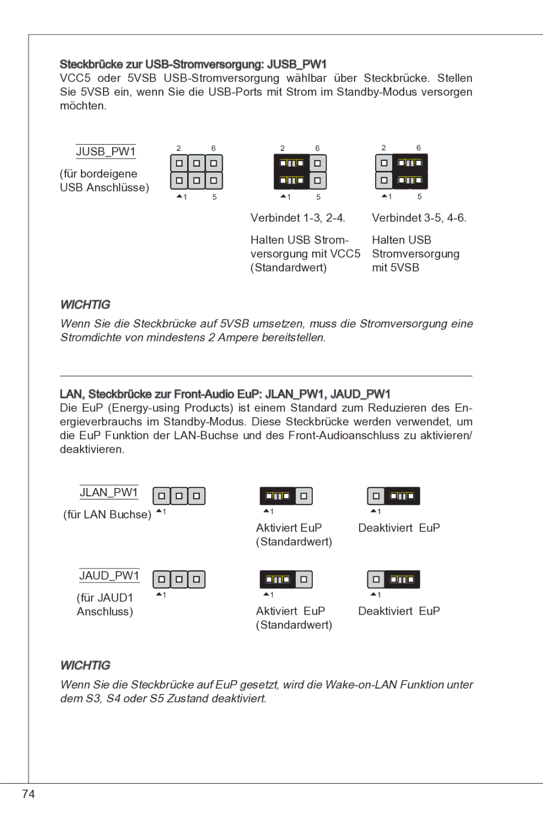 MSI G41M-P33 Combo manual Für bordeigene USB Anschlüsse 