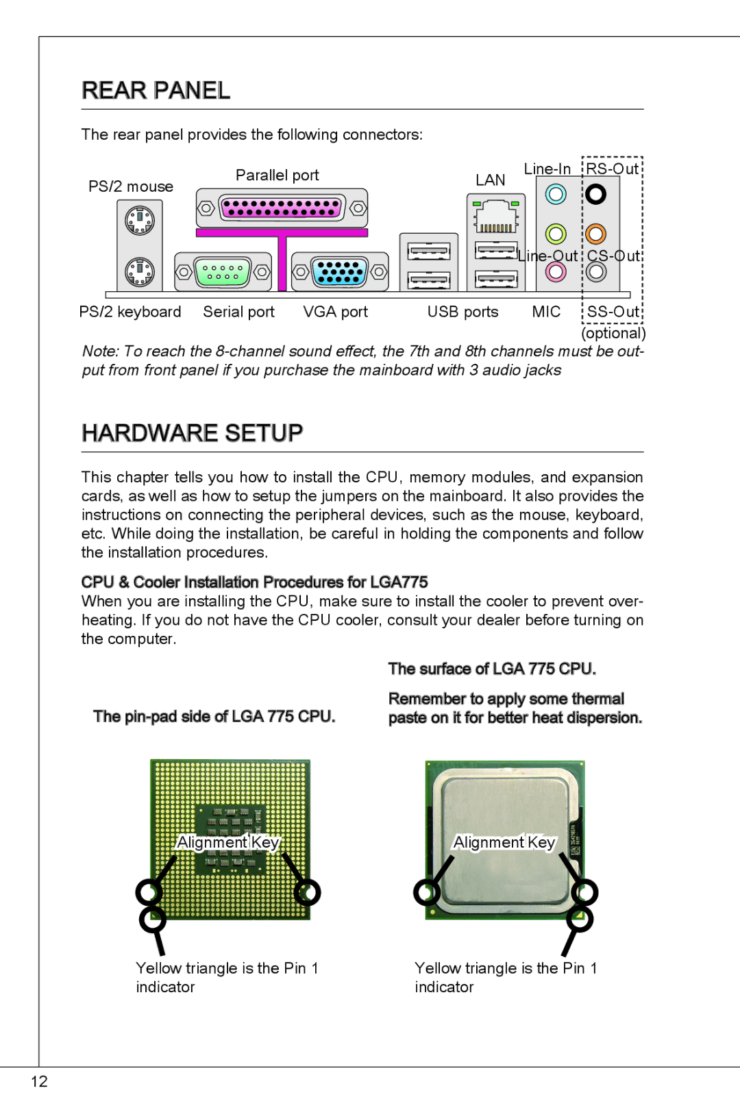 MSI G41M4-F manual Rear Panel 