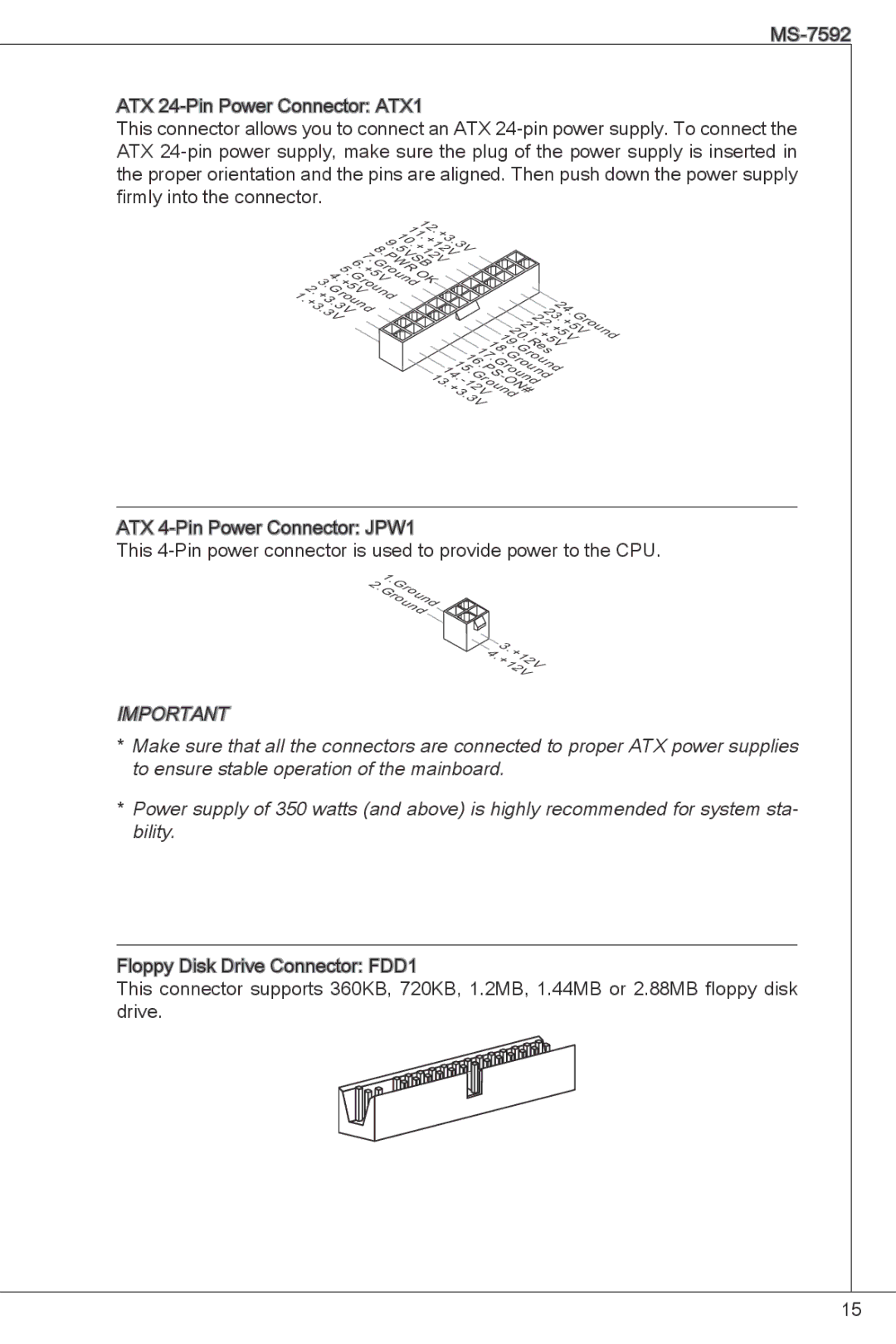 MSI G41M4-F manual PW5VSB 