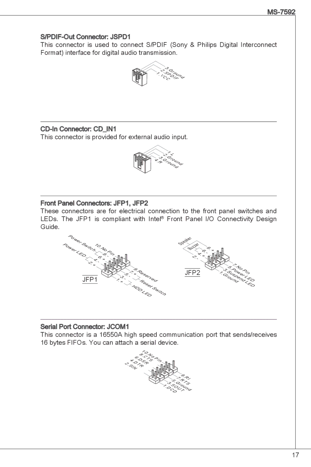 MSI G41M4-F manual JFP1 