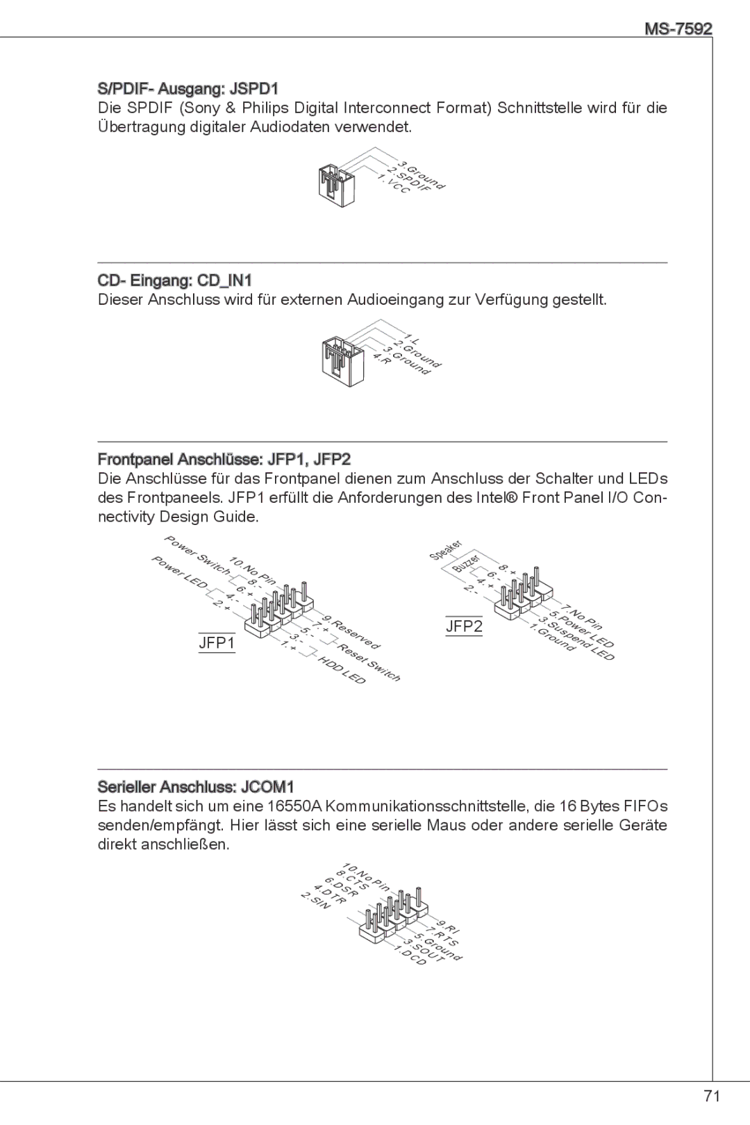 MSI G41M4-F manual JFP1 