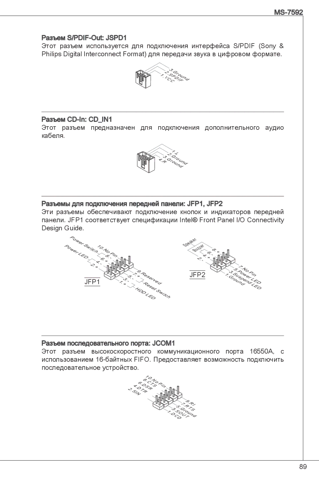 MSI G41M4-F manual JFP1 